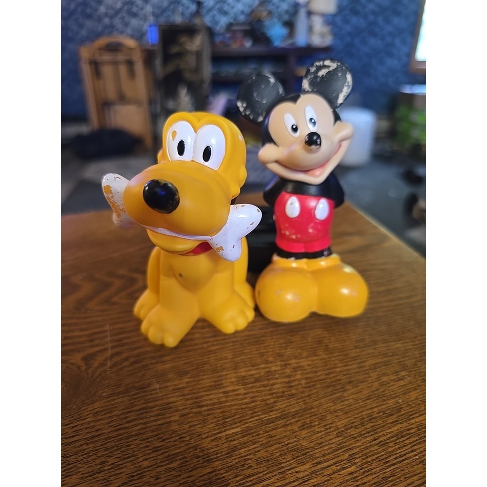 Vintage Disney Plastic Rubber 12cm Figures Bundle x2‎ Rare Collectables